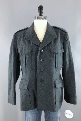 Vintage Swiss Army Wool Military Uniform Jacket