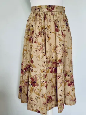 Vintage Wallis muted floral full skirt size 10