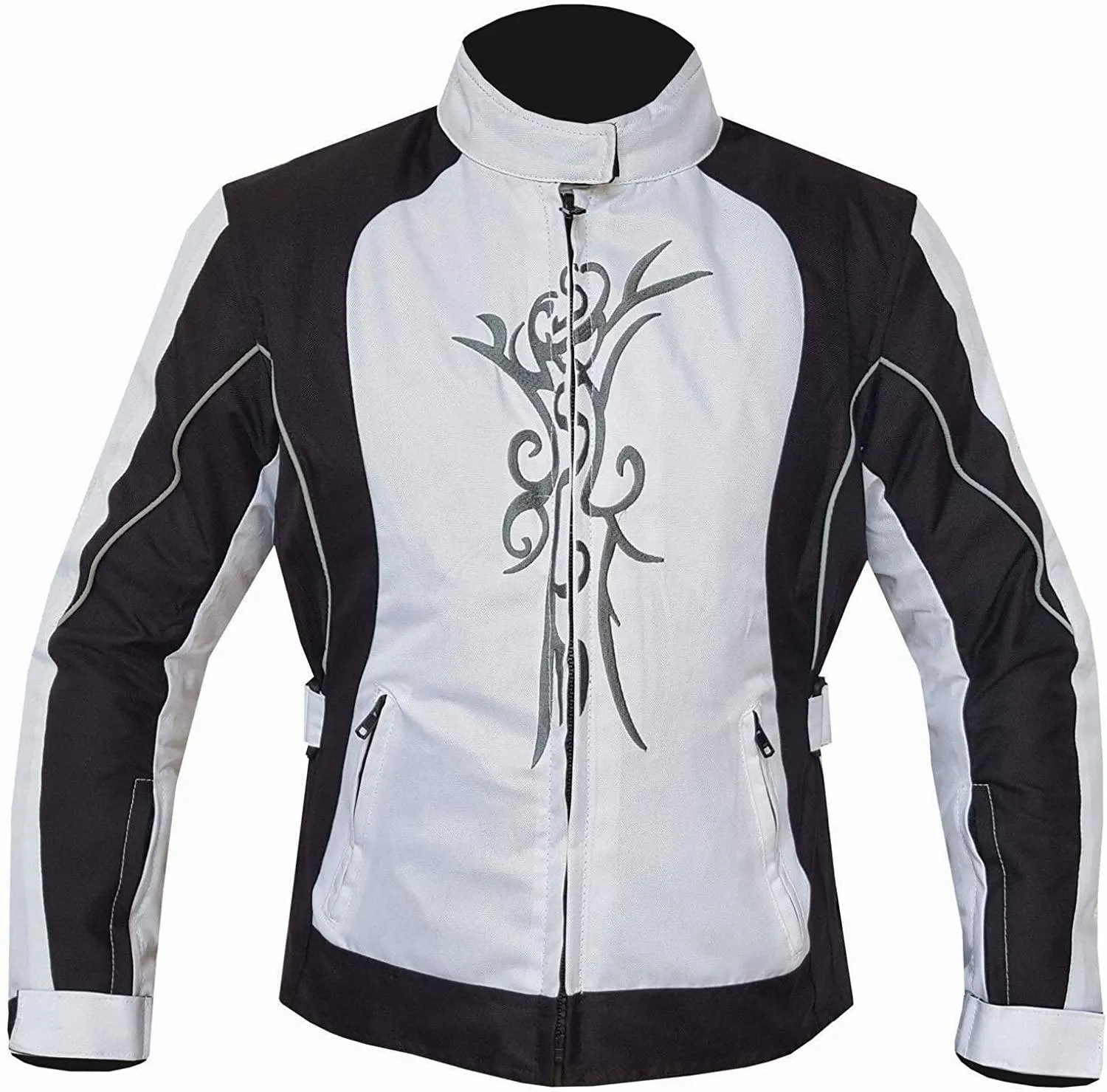 Warrior Gears Women's Graphic Embroidery Motorcycle Jacket, Waterproof Textile Jacket for Women