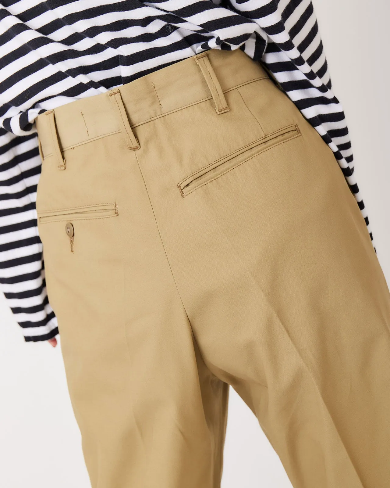 WASHED HIGH WAIST CHINO PANTS