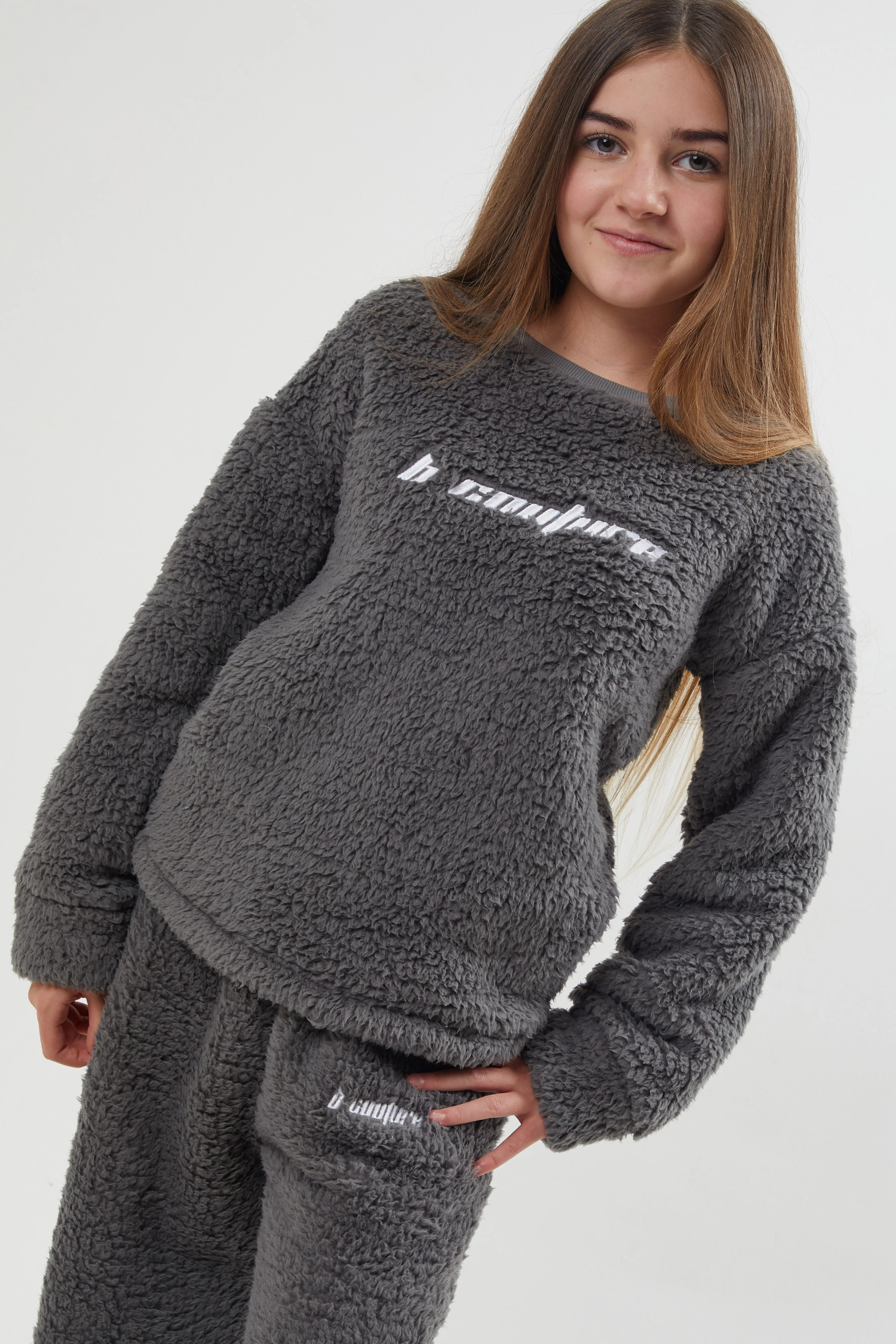 Wellington Teddy Fleece Pyjama Set - Charcoal Grey