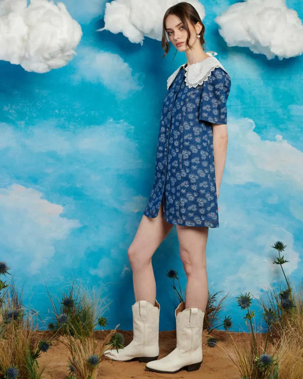 Wildflower Denim Mini Dress