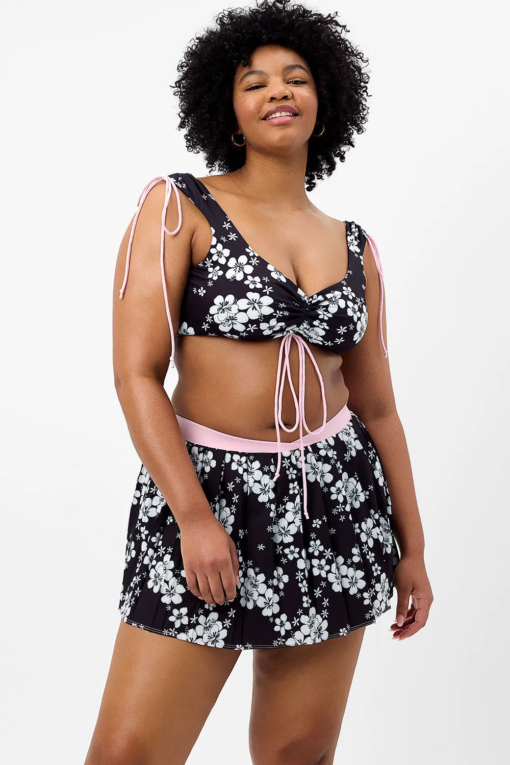 Windy Floral Tennis Skirt - Plush Plumeria