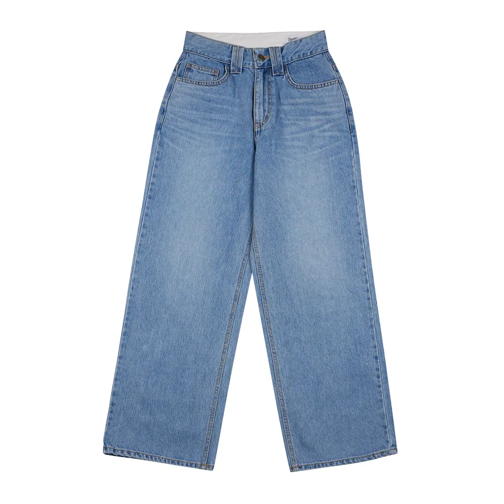 WMNS LOOSEFIT DENIM PANTS BLUE