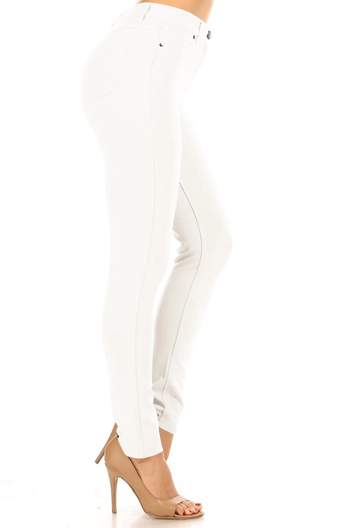 Women's Casual Skinny Ponte Mid-Rise Pants