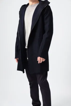 Wool Coat in Navy Blue