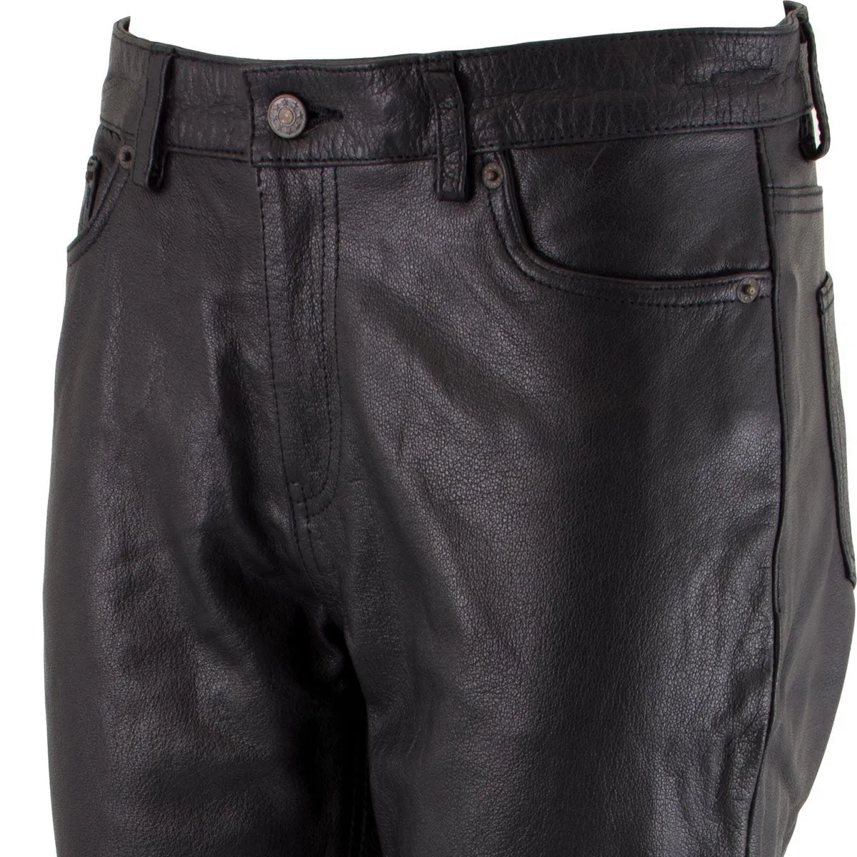 Xelement XS679 Ladies 'Nubile' Classic Black Buffalo Leather Pants