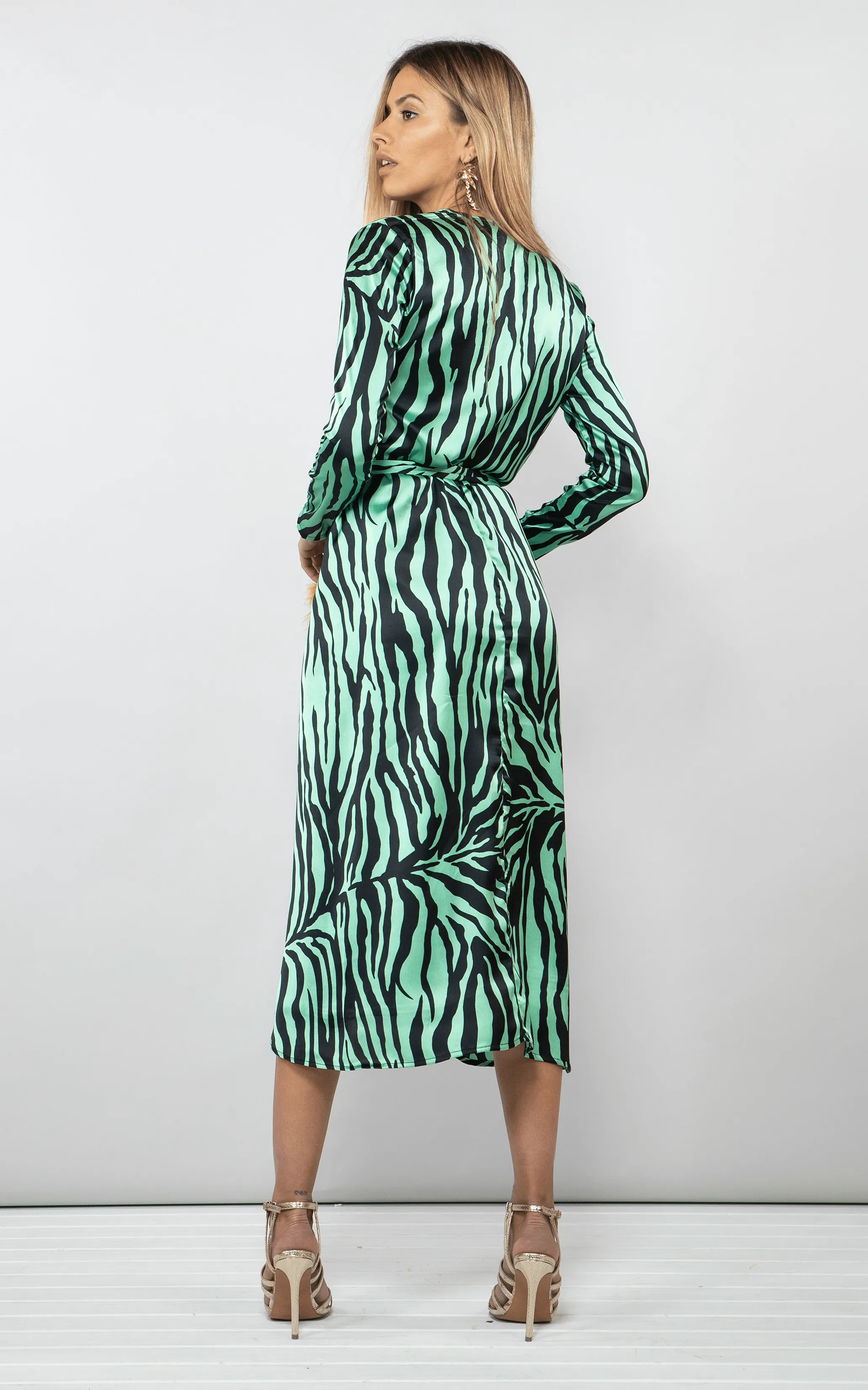 Yondal Dress In Green Zebra