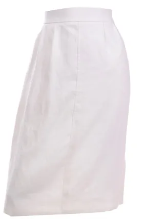 YSL Vintage Yves Saint Laurent White Linen Pencil Skirt