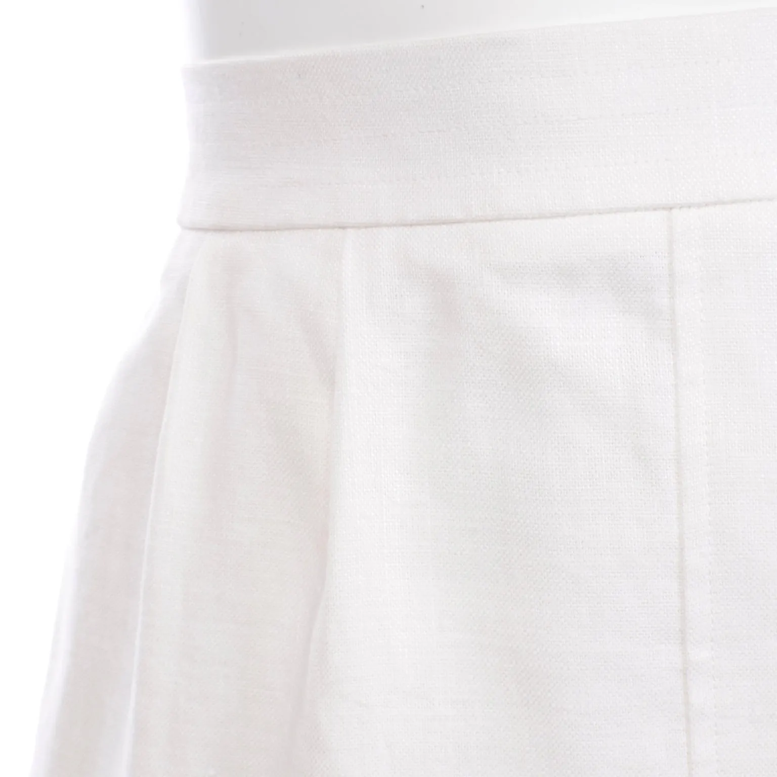 YSL Vintage Yves Saint Laurent White Linen Pencil Skirt